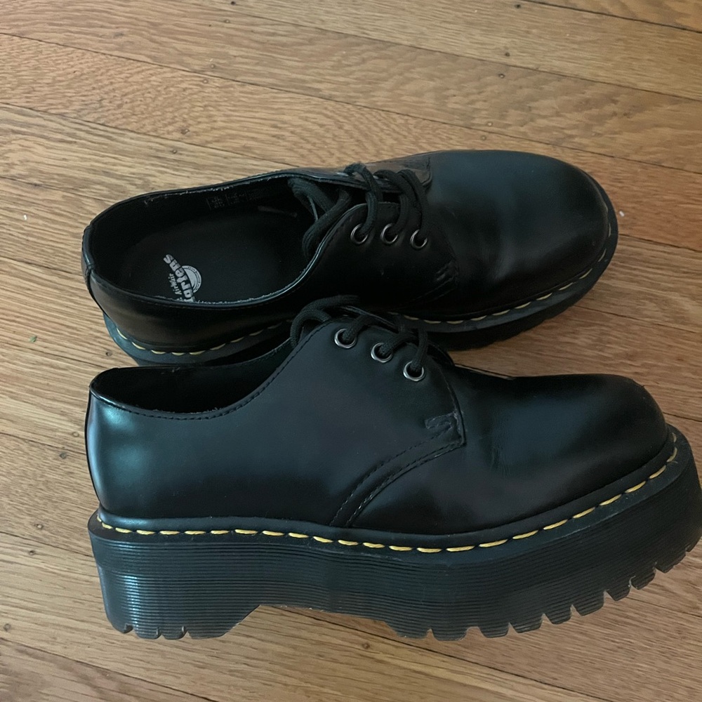 Dr. Martens Black Leather Chunky Oxfords